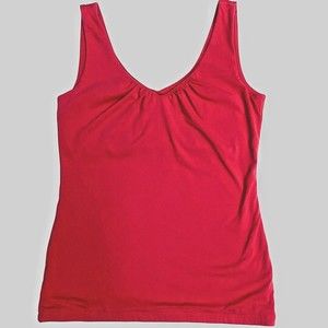 Cabi 824 Womens Top Size S Coral Sleeveless Tank Multiples Ruched Stretch Layers